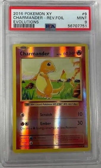 2016 Charmander XY Evolutions Rev. Cartão Foil PSA 9 Pokemon Pocket Monsters #8